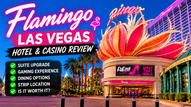 Featured image for my Flamingo Las Vegas Hotel & Casino review on the Las Vegas Strip