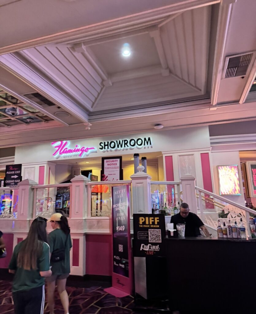 Flamingo Showroom entrance featuring entertainment and live shows