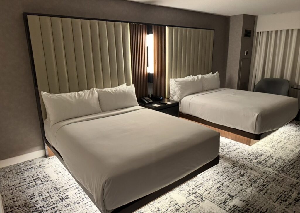 Renovated guest room at MGM Grand Las Vegas received as a complimentary upgrade.