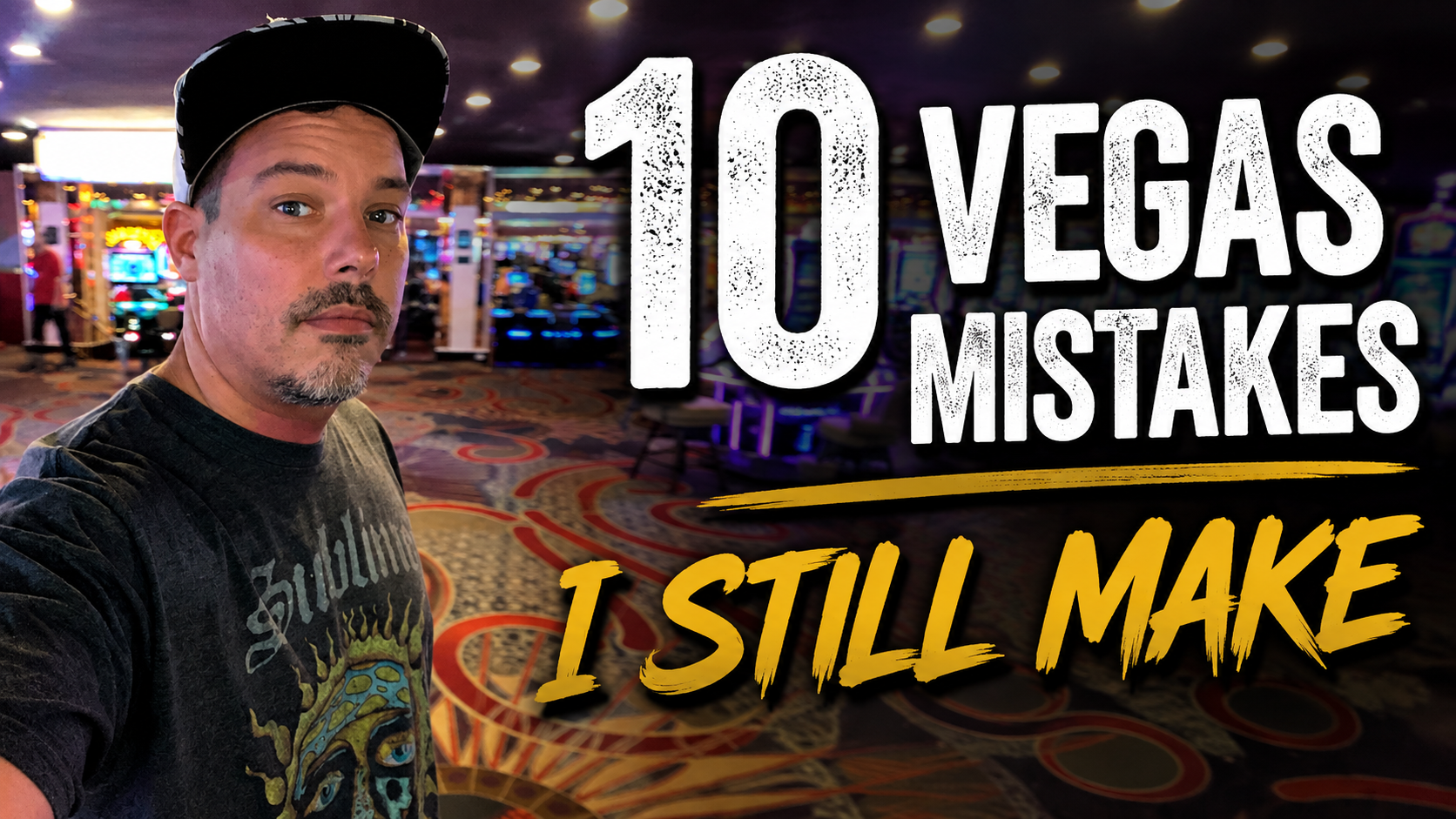 Double Down Mac in a Las Vegas casino with text reading 10 Vegas Mistakes I Still Make