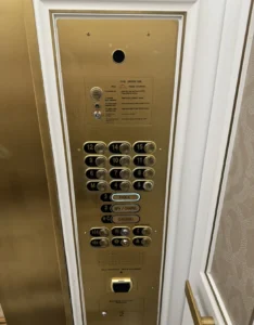 Elevator buttons for the pool and casino at Paris Las Vegas