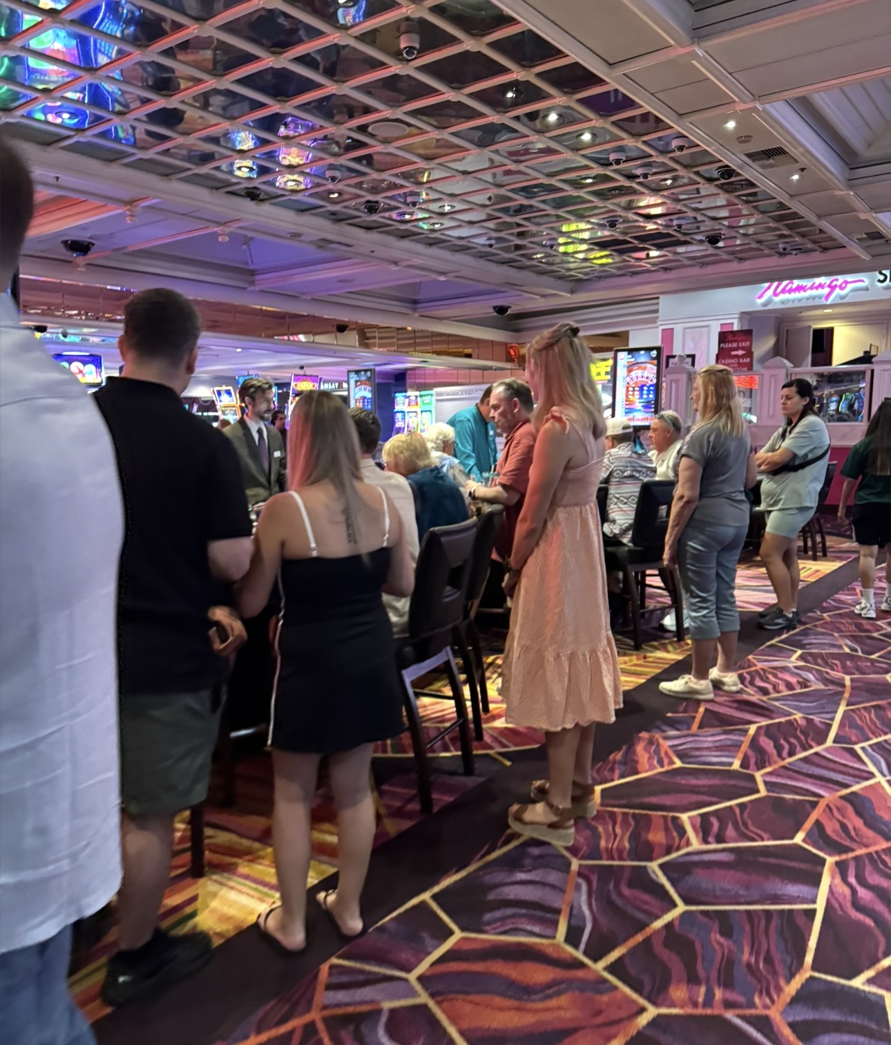 Blackjack tables on the casino floor at Flamingo Las Vegas
