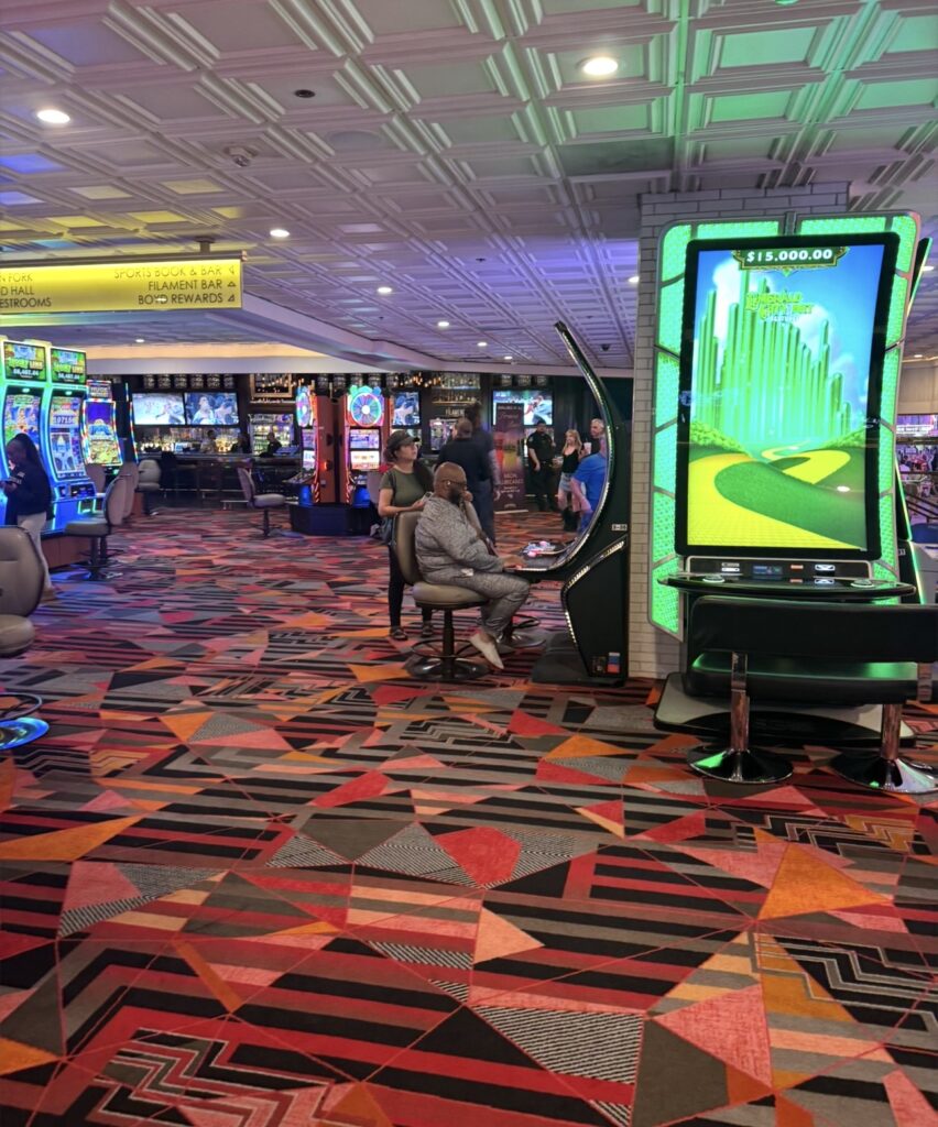 Slot machines on the casino floor at Fremont Hotel and Casino in Las Vegas