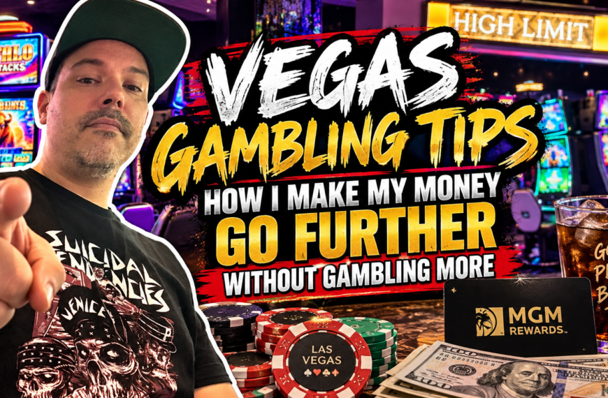 Double Down Mac in a Las Vegas casino with the text “Vegas Gambling Tips: How I Make My Money Go Further Without Gambling More.”