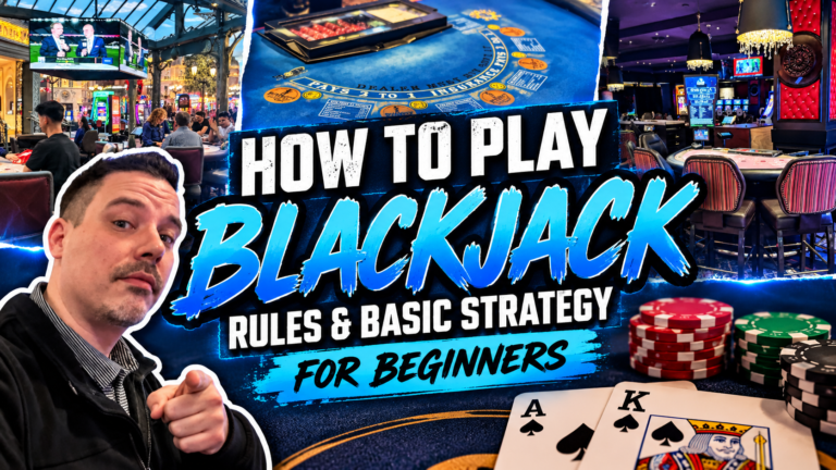 How to play blackjack for beginners featuring Double Down Mac, Las Vegas blackjack tables, and a guide to blackjack rules and basic strategy.